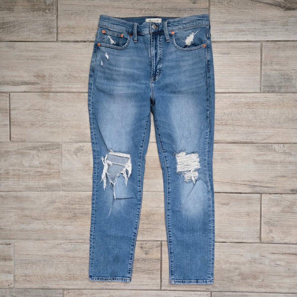 Madewell The Perfect Vintage‎ Jean Women Distressed Open Knee Stretch Denim 29